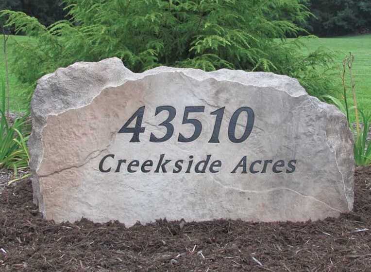 Mn Custom Stone Address Signs, Engraved Landscape Rocks