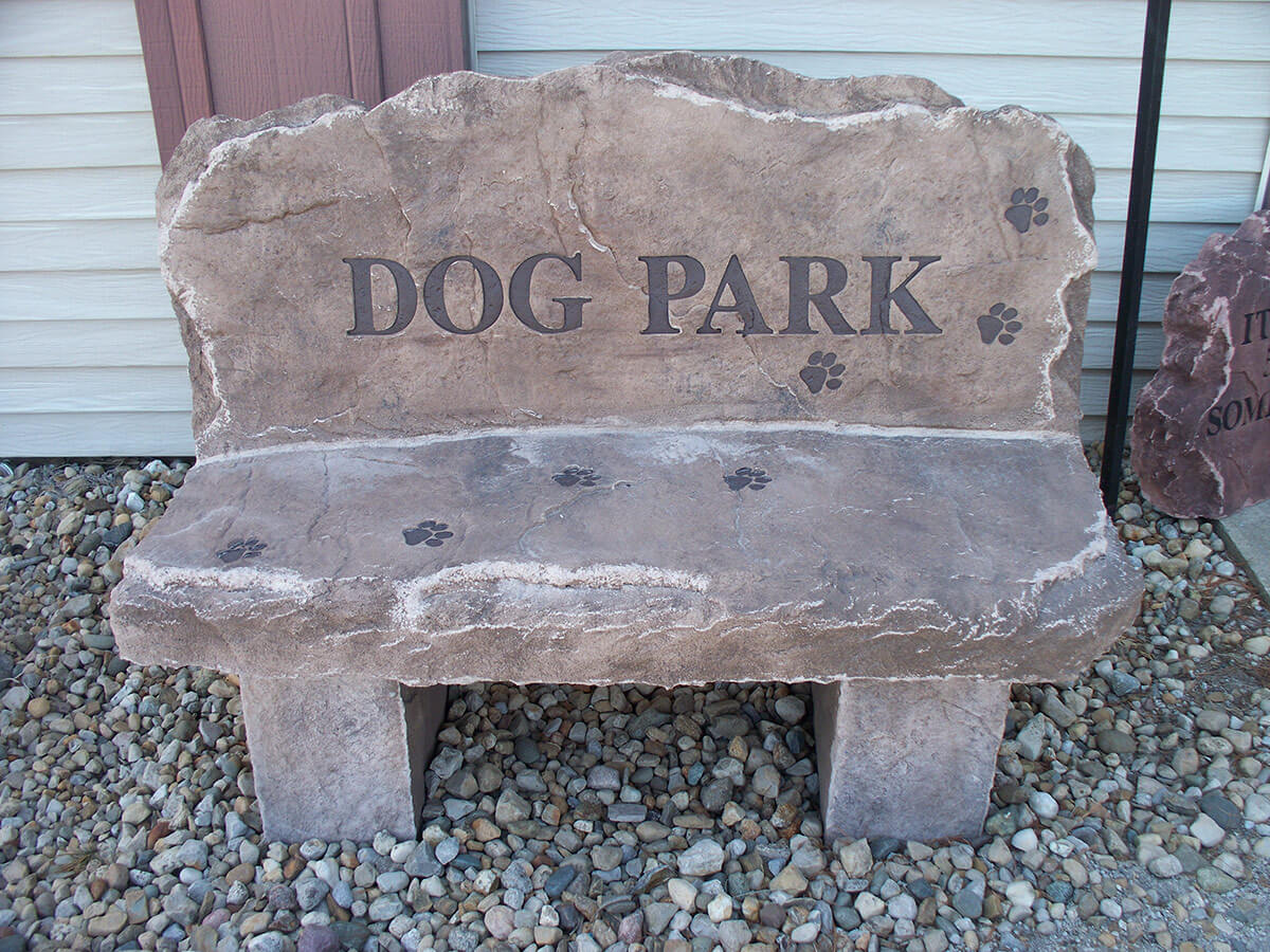 MN Dog Memorial Stone Bench